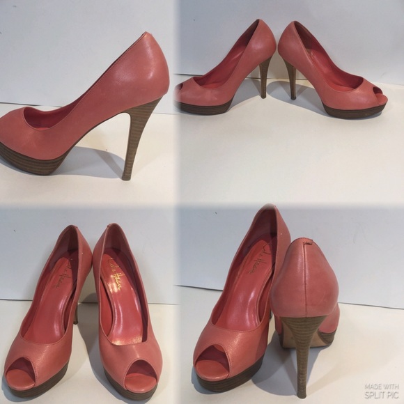 Cole Haan Shoes - COLE HAAN  Nike Air Leather Peep Toe Pumps Wood He